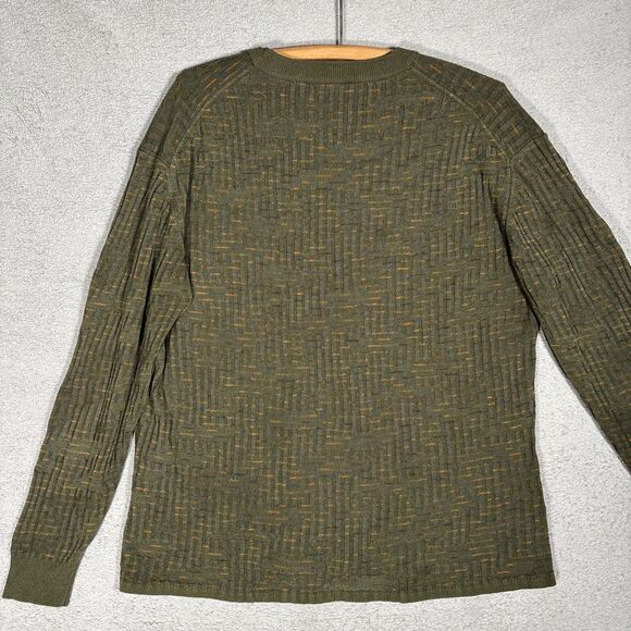 Jhane Barnes Sweater Mens Size M Olive Green Silk Blend 3D Knit Normcore Grandpa - Picture 14 of 16